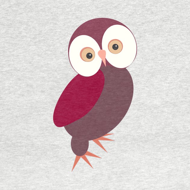 Funny pink owl with big eyes by TheLouisa